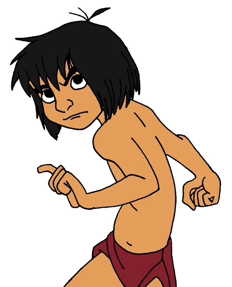 Mowgli looking at the sky, dreamy pose, free png download
